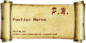 Pavlisz Merse névjegykártya